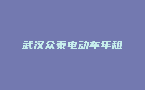 武汉众泰电动车年租