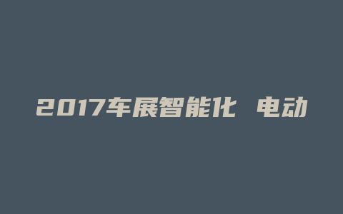 2017车展智能化 电动车